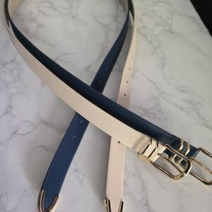 Elegant Blue and Cream Women's Belt Set